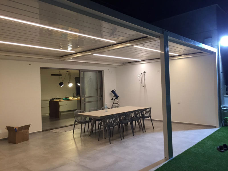 פרגולת אלומיניום חשמלית בנתניה
